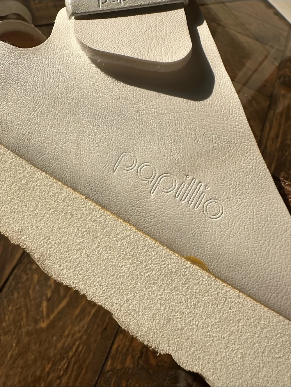 Birkenstock White Two-Strap Leather Sandals